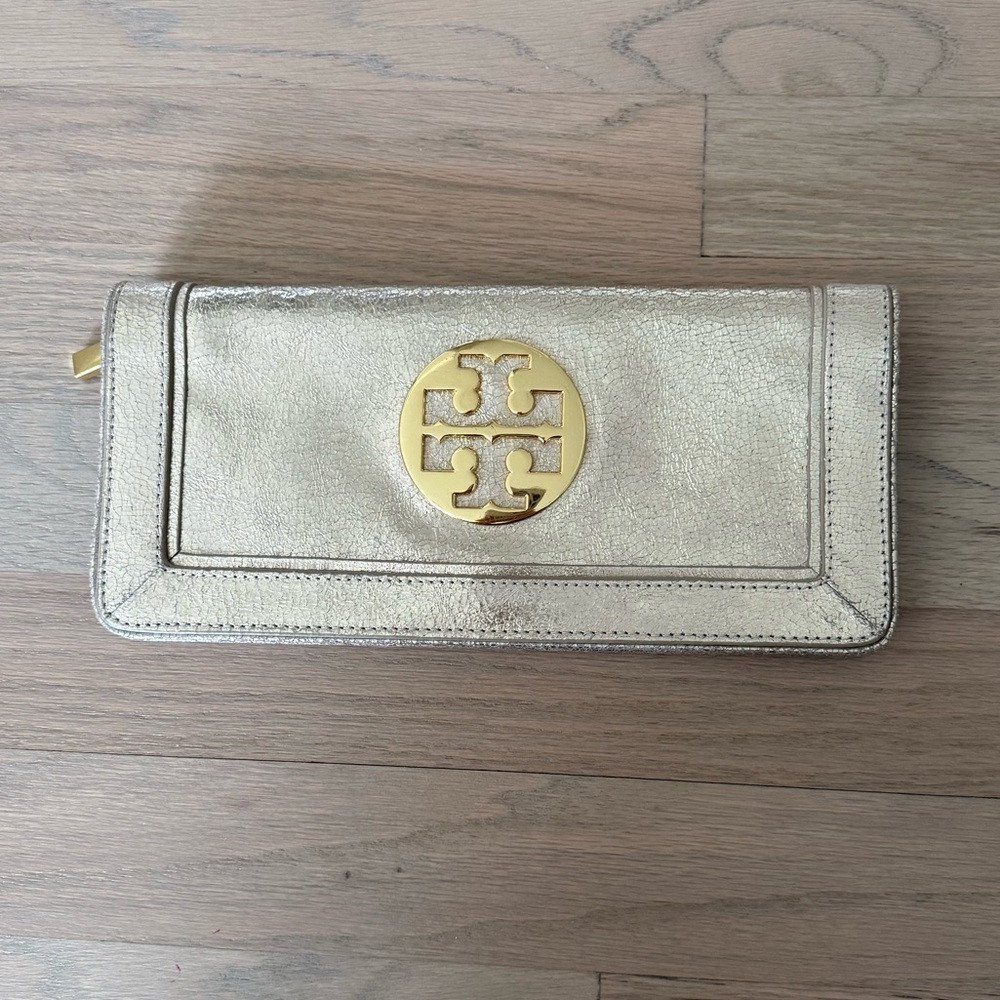Metallic Gold Tory Burch Women's Clutch